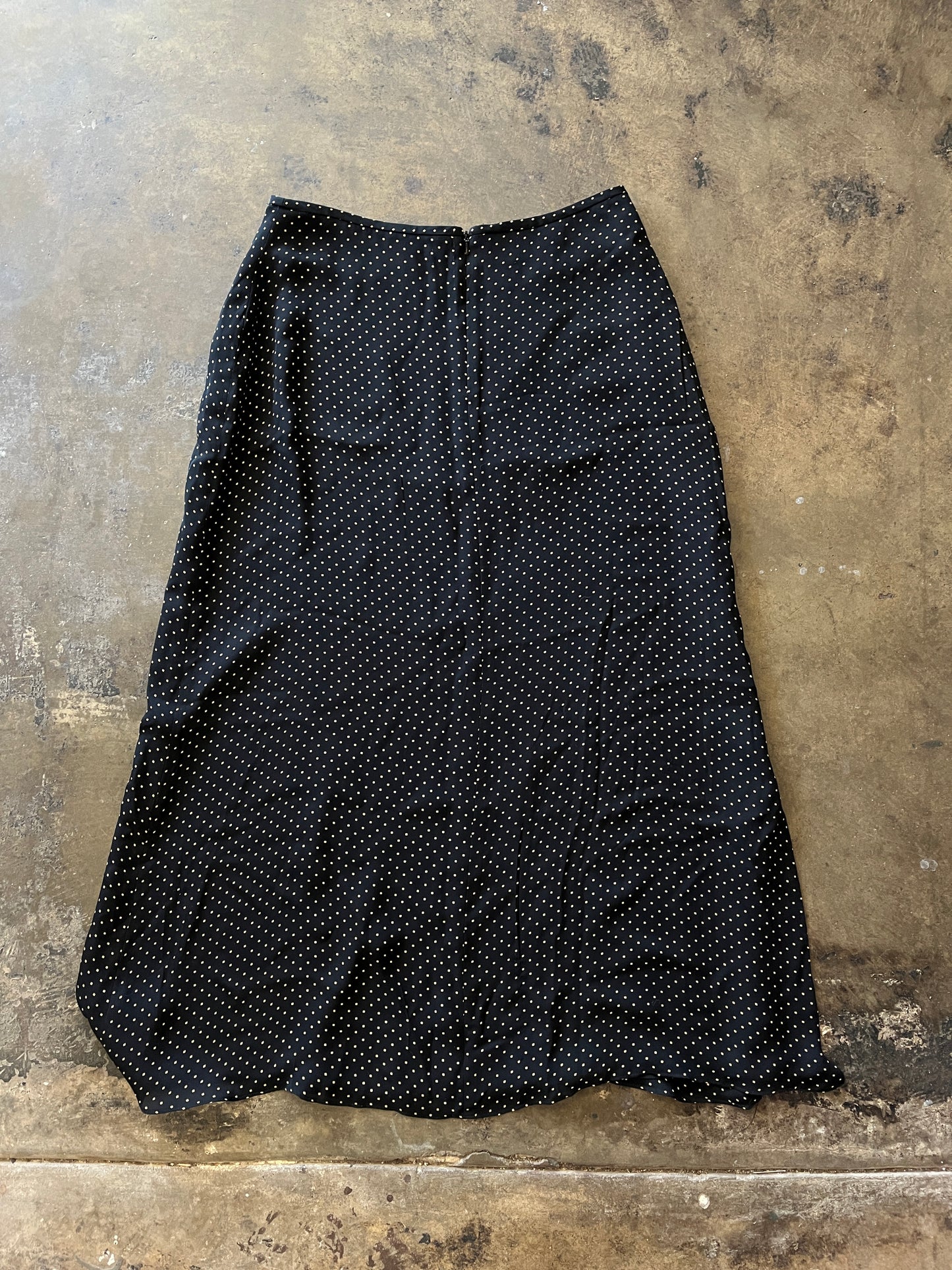 Rena Rowan Tan Dot Black Maxi Skirt