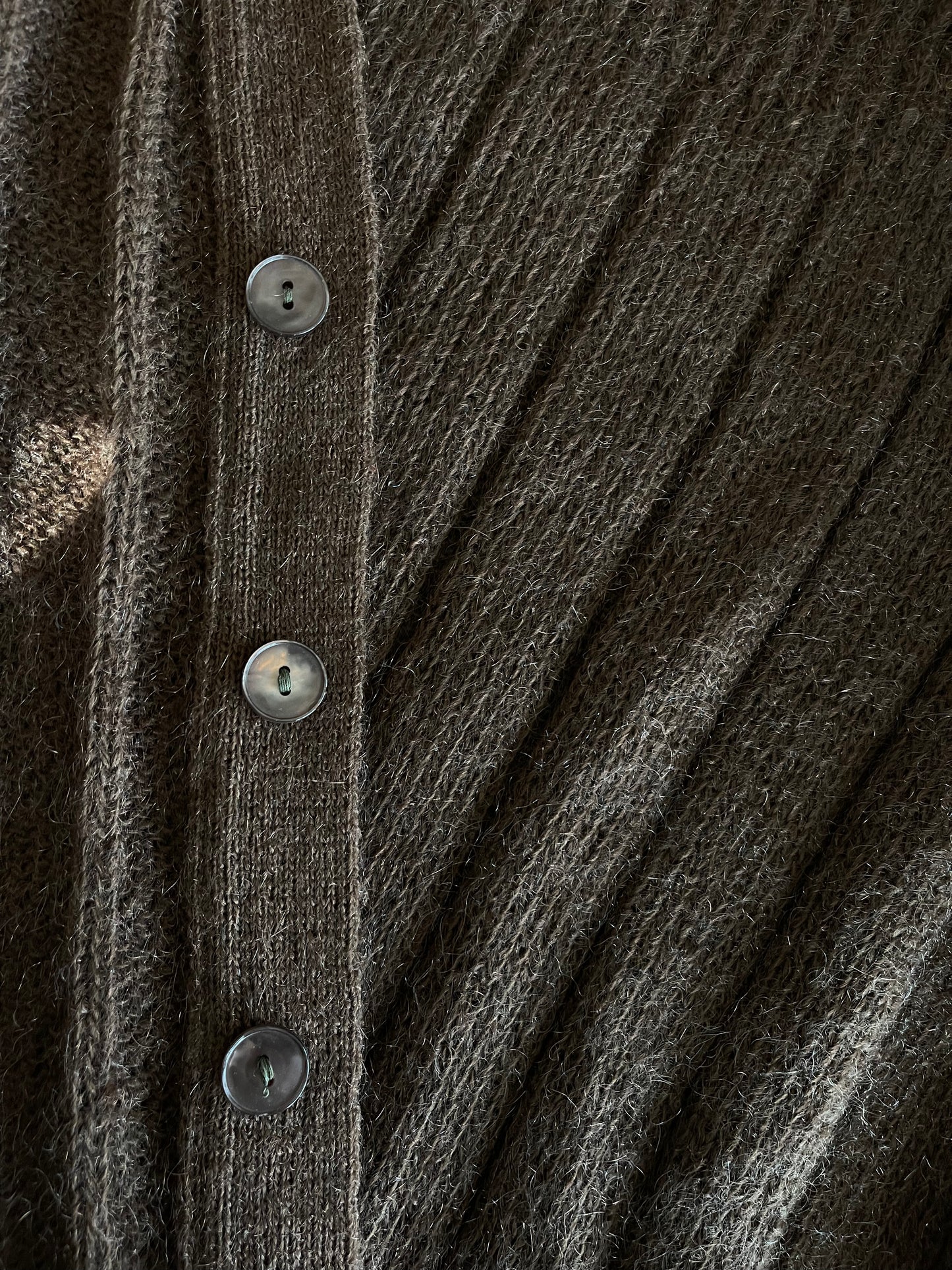 Brown Knit Button Up Cardigan