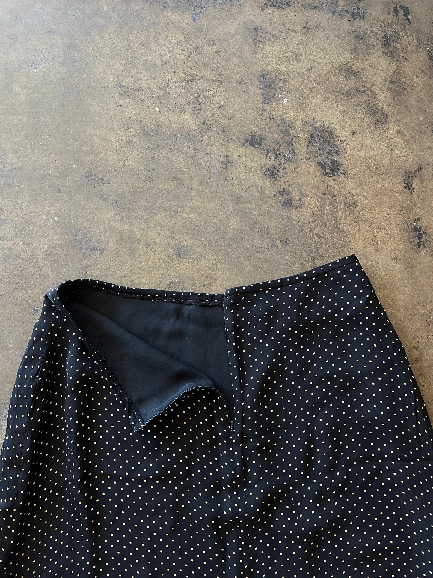 Rena Rowan Tan Dot Black Maxi Skirt