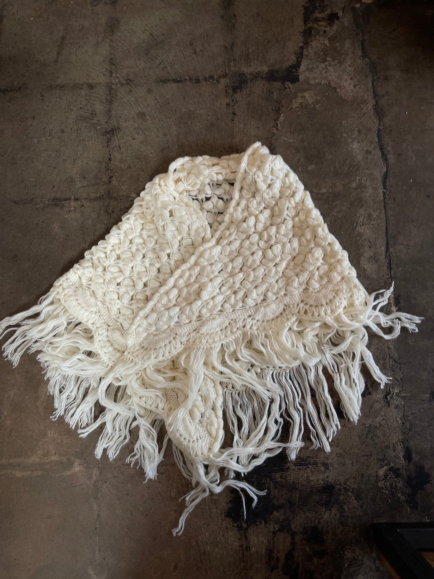 Cream Crochet Shawl
