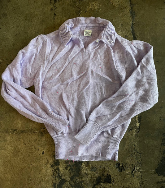Lavender Pearl Collar Sweater
