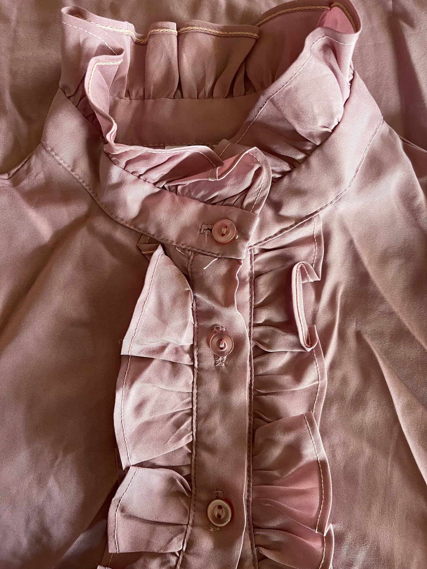 Rose Ruffle Front Button Up