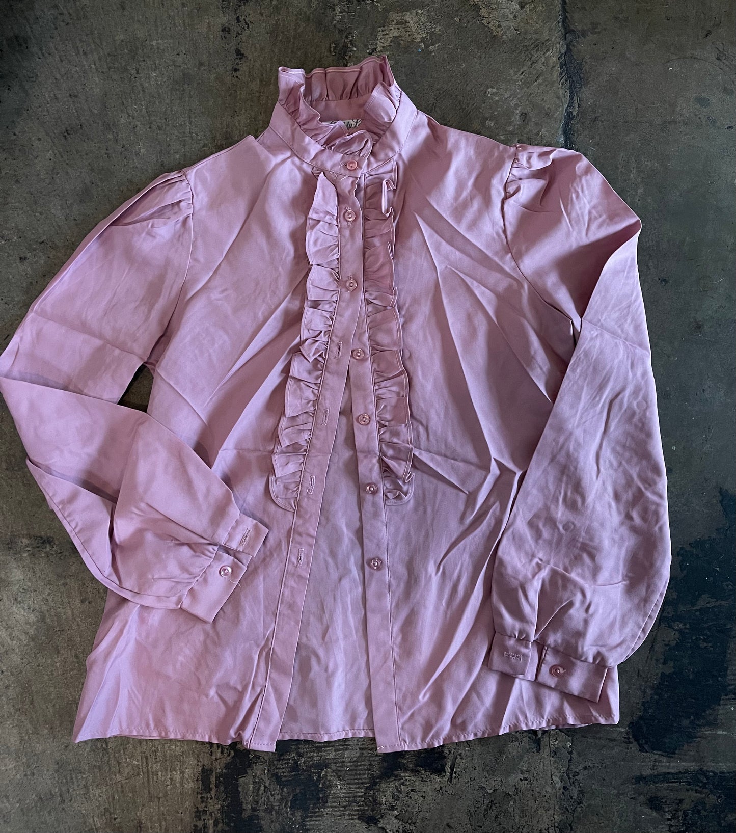 Rose Ruffle Front Button Up