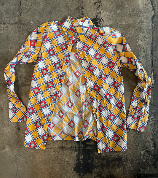 Primary Floral Pattern Button Up