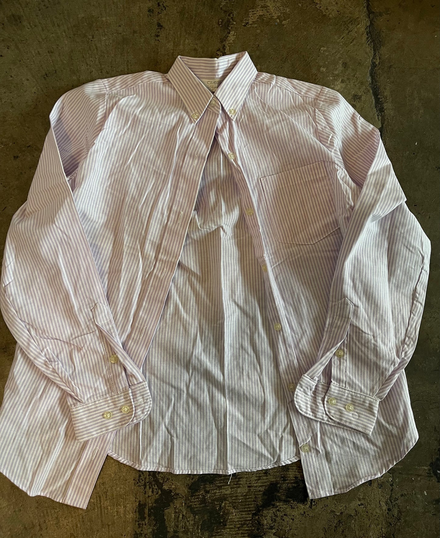 Purple Striped Oxford Button Up