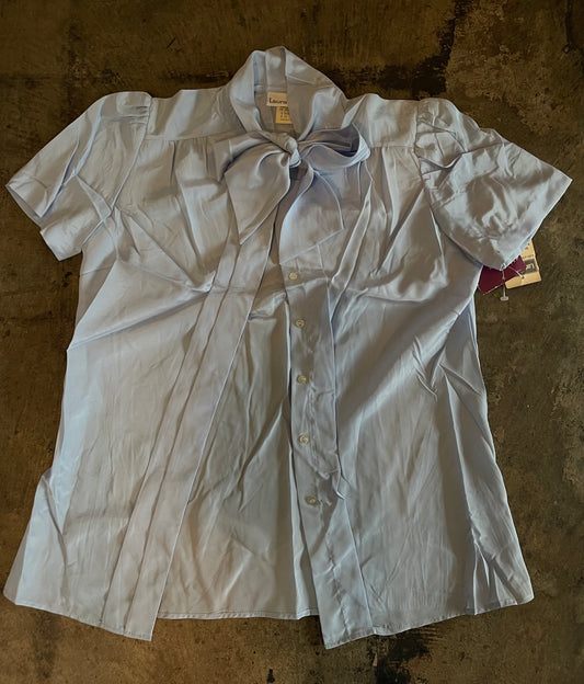 Baby Blue Neck Tie Blouse