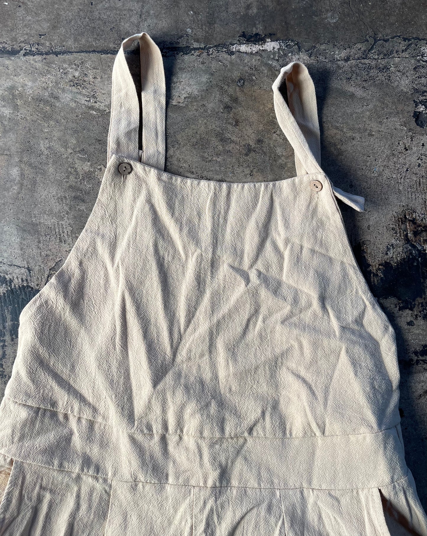 Khaki Button Strap Jumpsuit