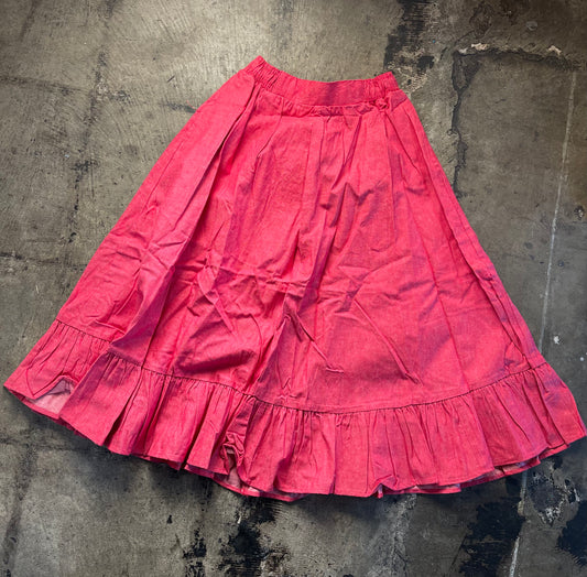 Red Cotton Prairie Skirt