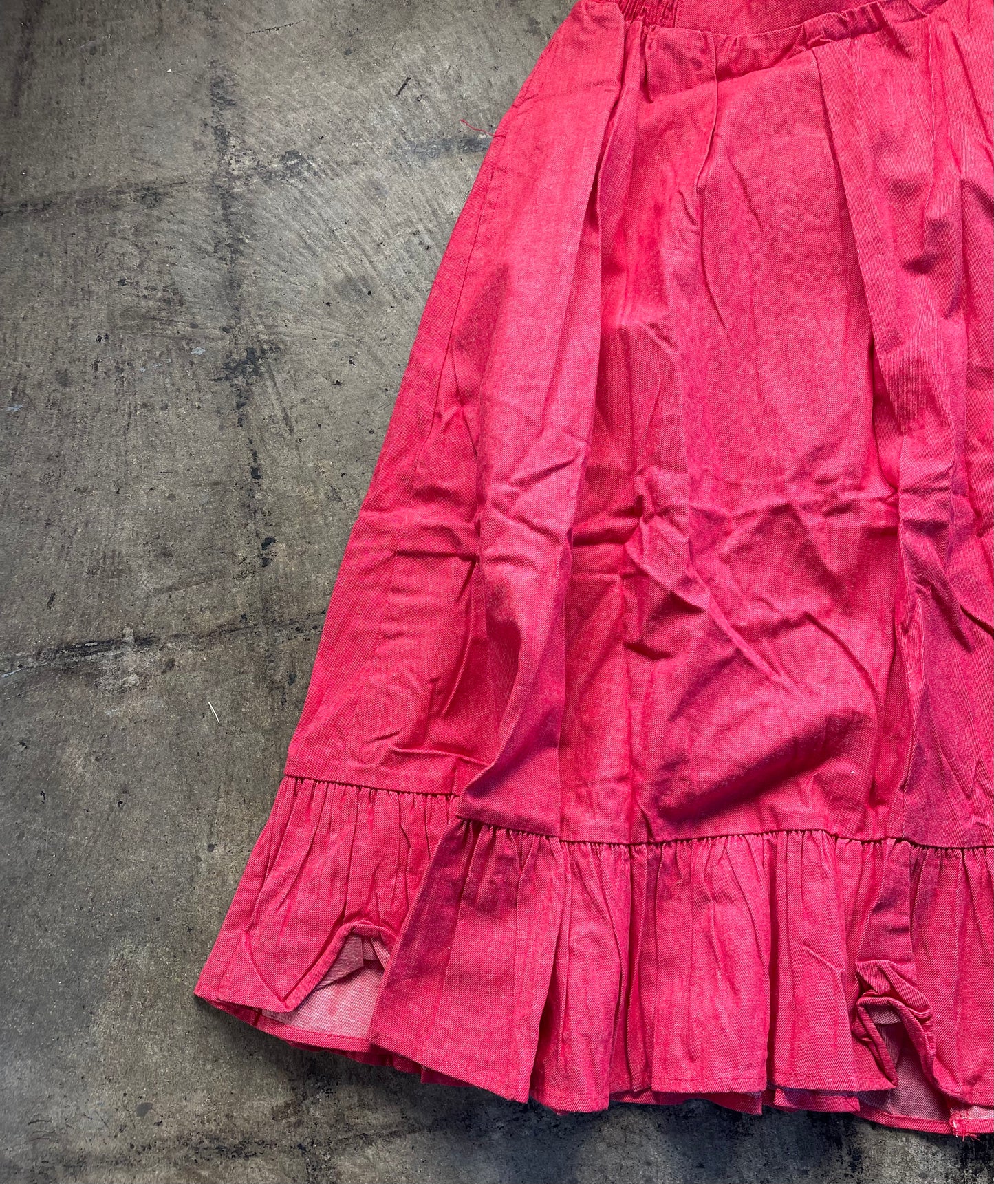 Red Cotton Prairie Skirt