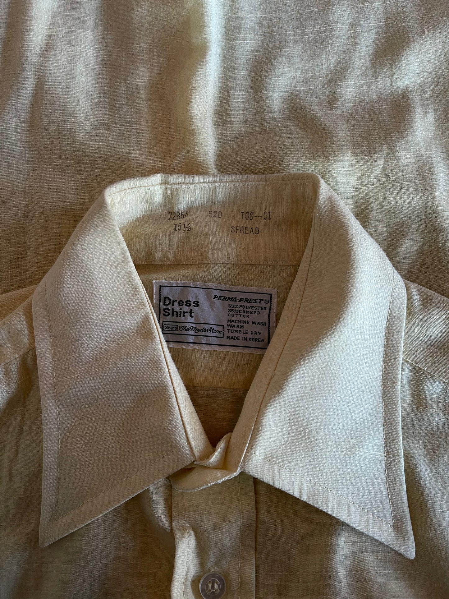 Pale Yellow Short Sleeve Button Up