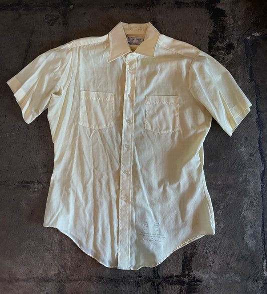 Pale Yellow Short Sleeve Button Up