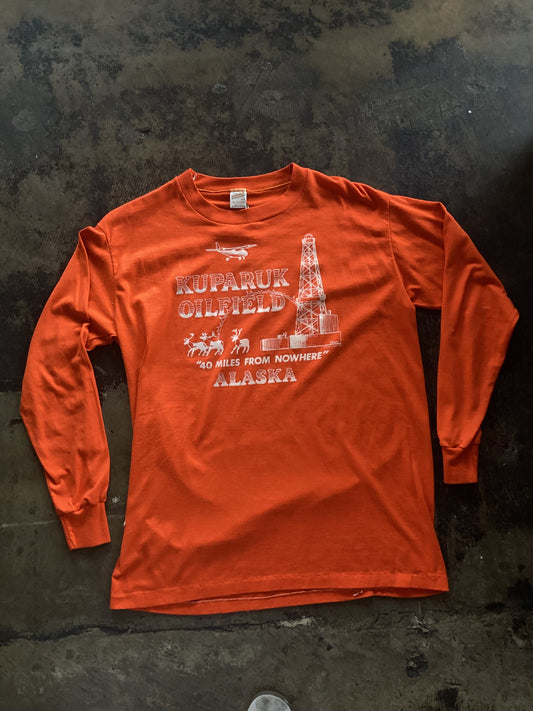 Orange Kuparuk Oilfield Long Sleeve Tee
