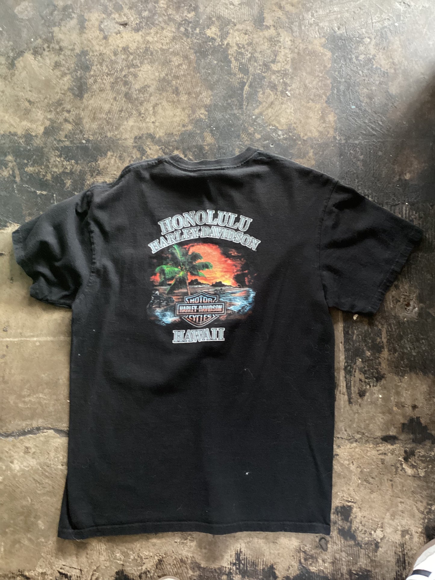 Black Honolulu Harley Davidson Pocket Tee