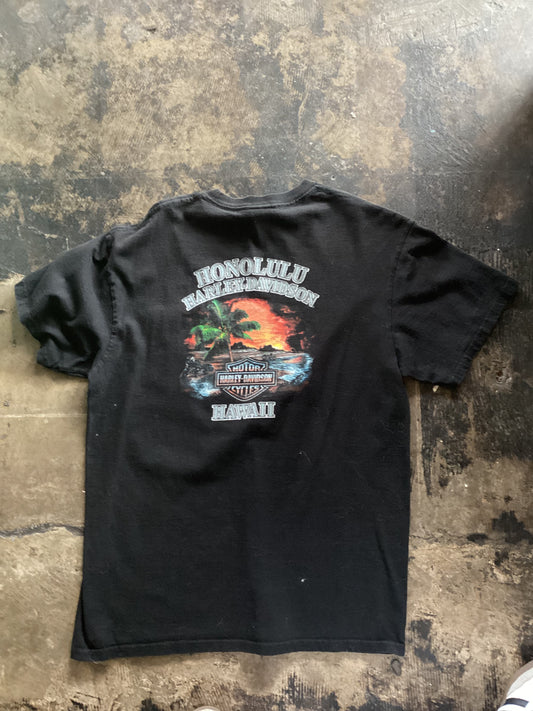 Black Honolulu Harley Davidson Pocket Tee