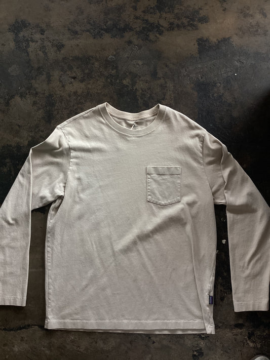 Beige Patagonia Long Sleeve Pocket Tee