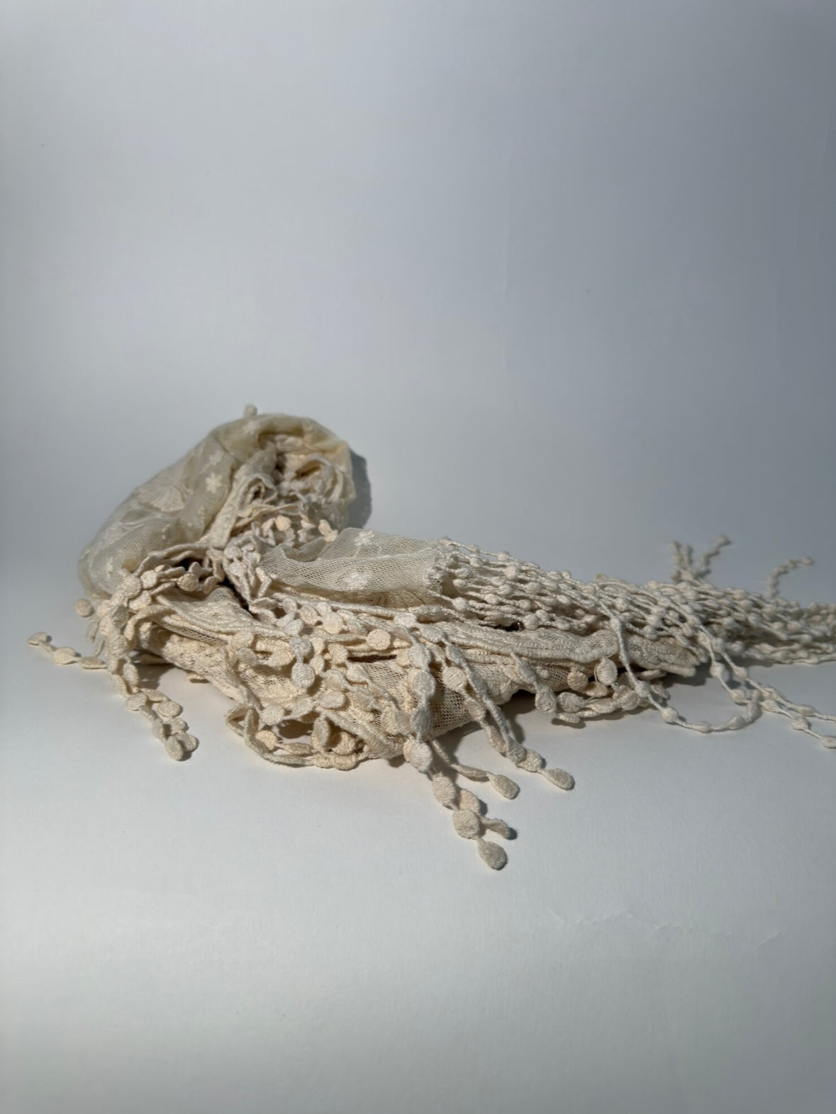 Antique Long Lace Scarf