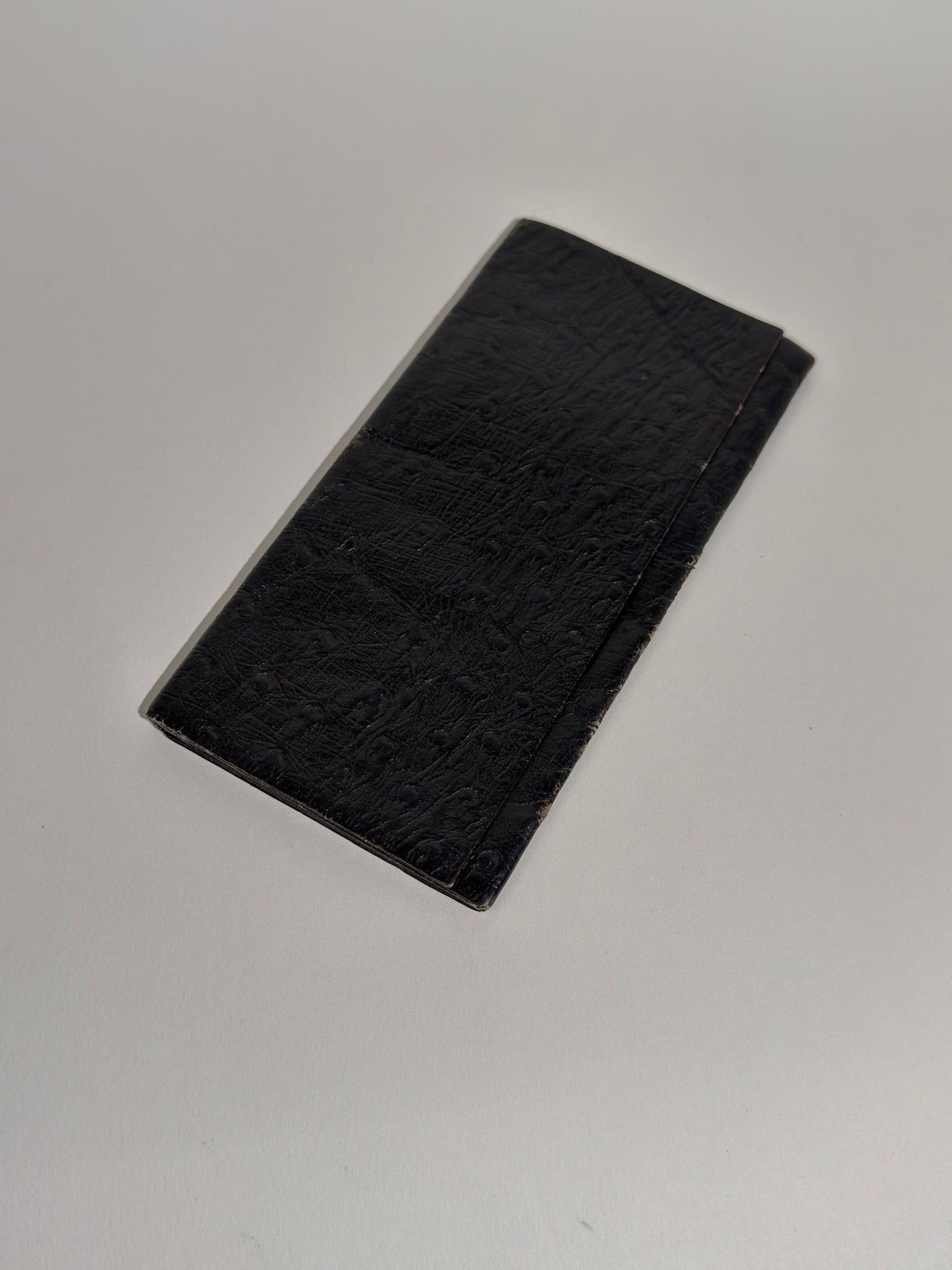 Black Ostrich Leather Billfold