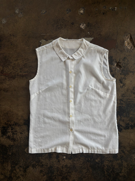 White Sleeveless Blouse