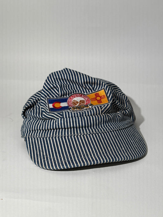 Scenic RR Blue + White Striped Conductors Hat