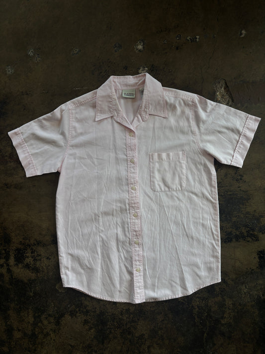 Baby Pink Classic Elements Short Sleeve Blouse