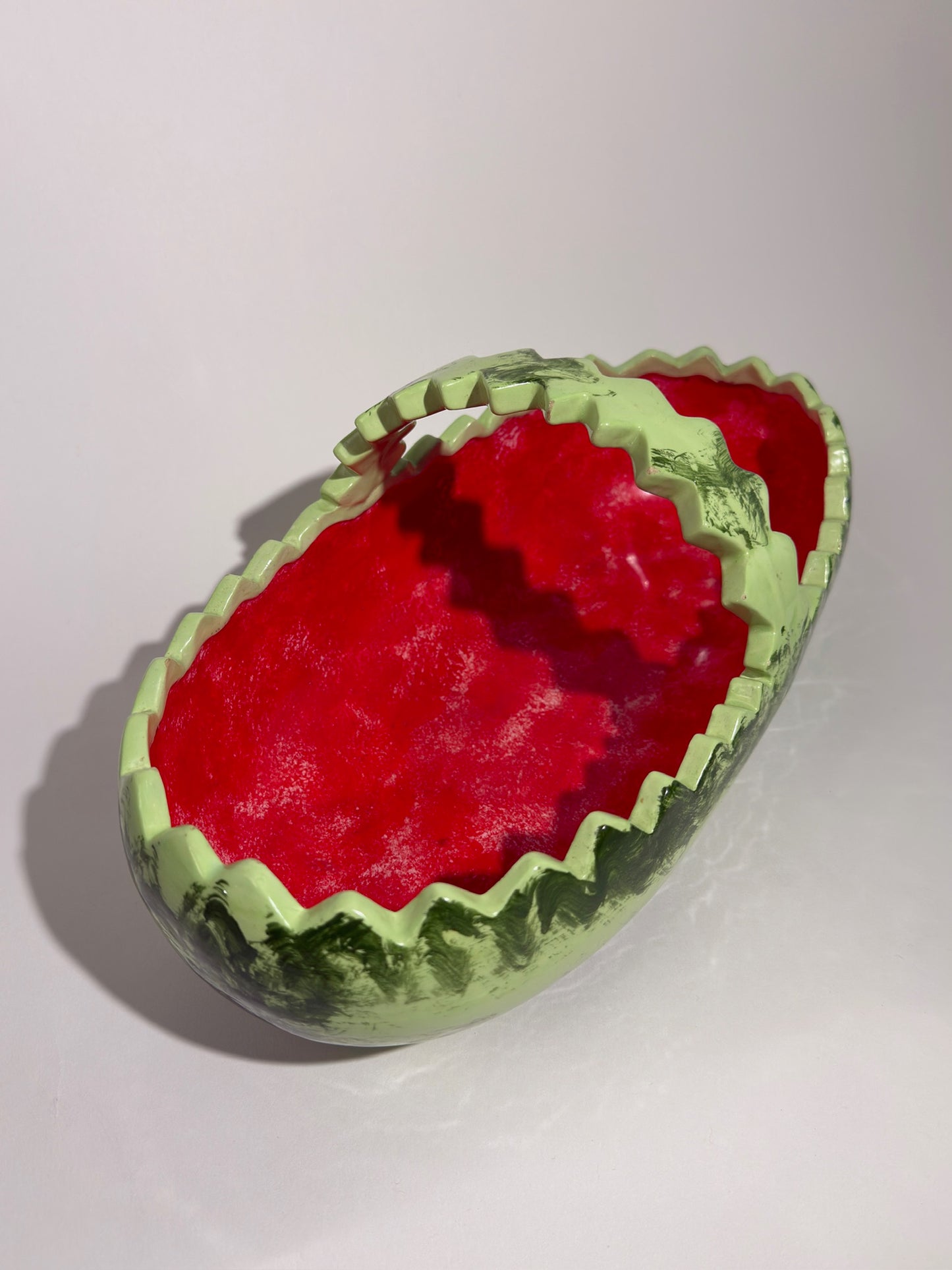 Handmade Ceramic Watermelon Basket/Bowl