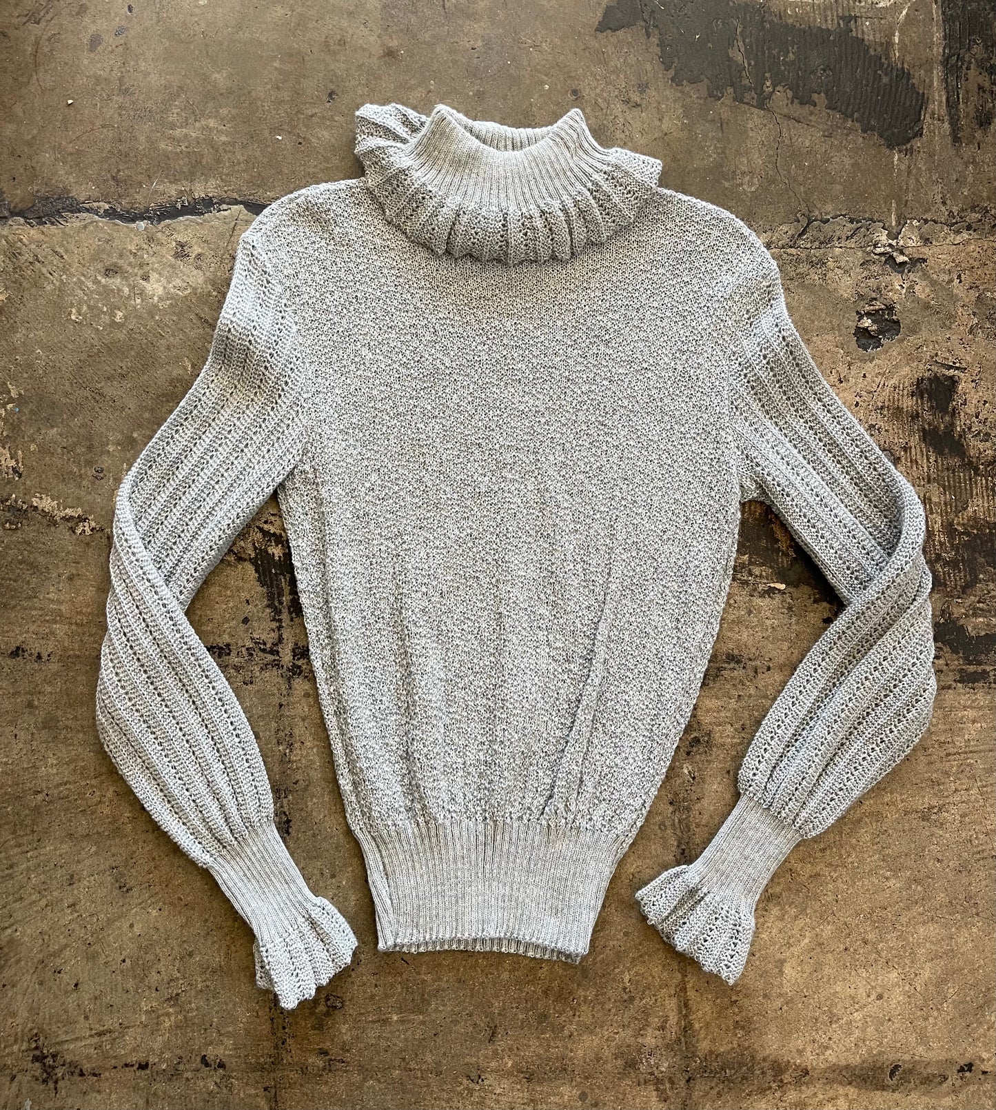 Floppy Gray Turtleneck Sweater