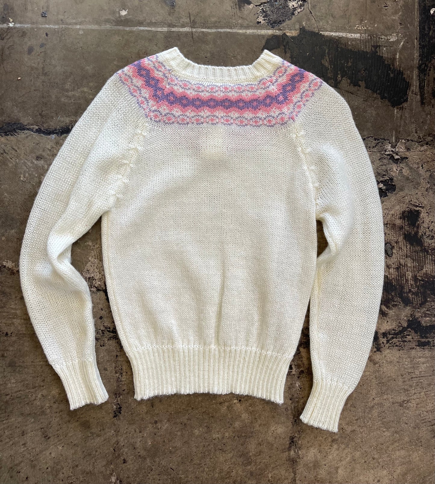 White + Pastel Button Top Sweater