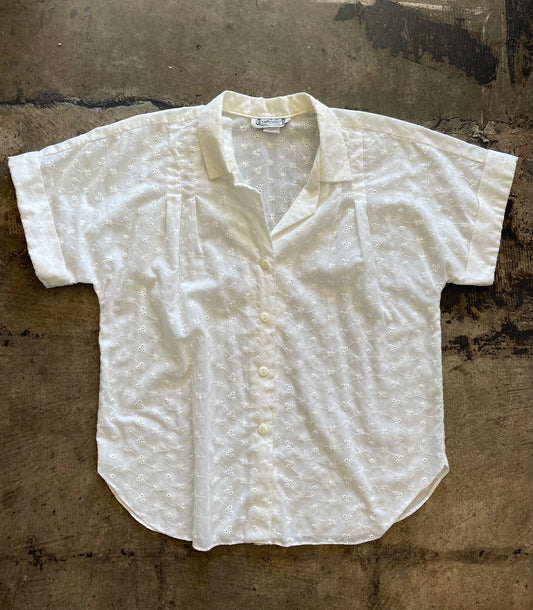 White Eyelet Lace Blouse