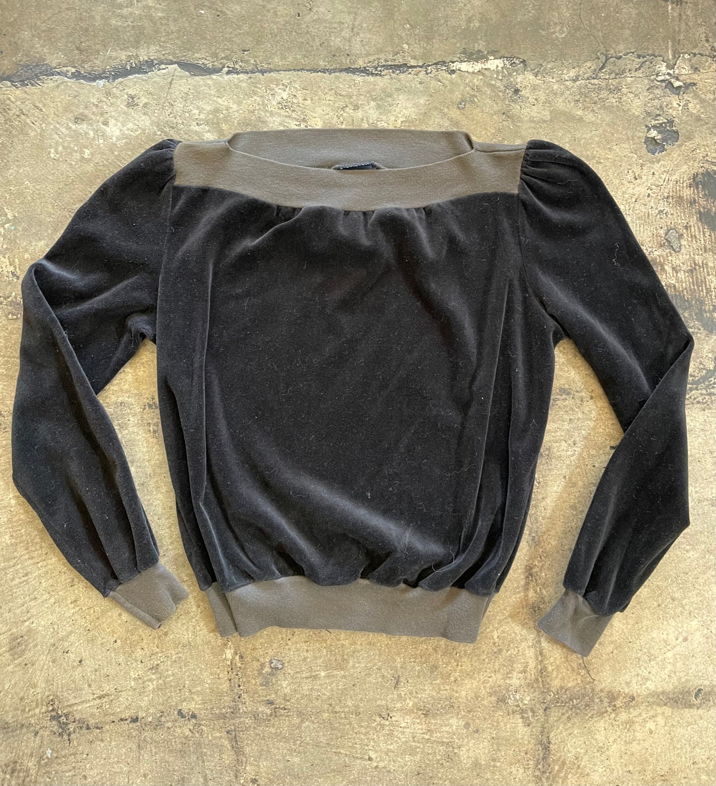 Black Velvet Boat Neck Top
