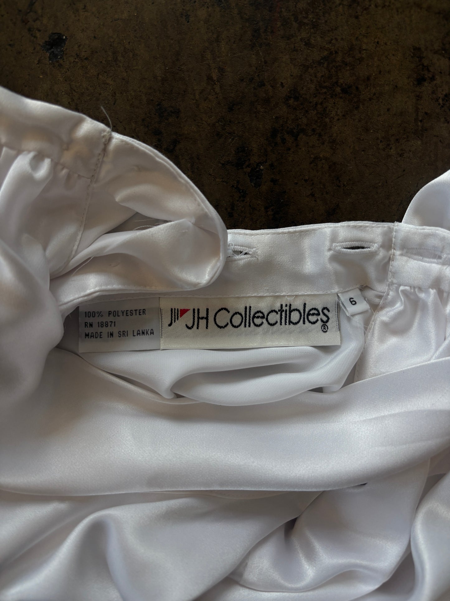 White Satin Mock Neck Blouse