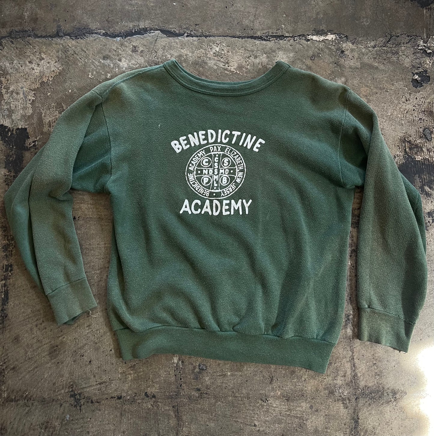 Green Benedictine Academy Crewneck Sweater