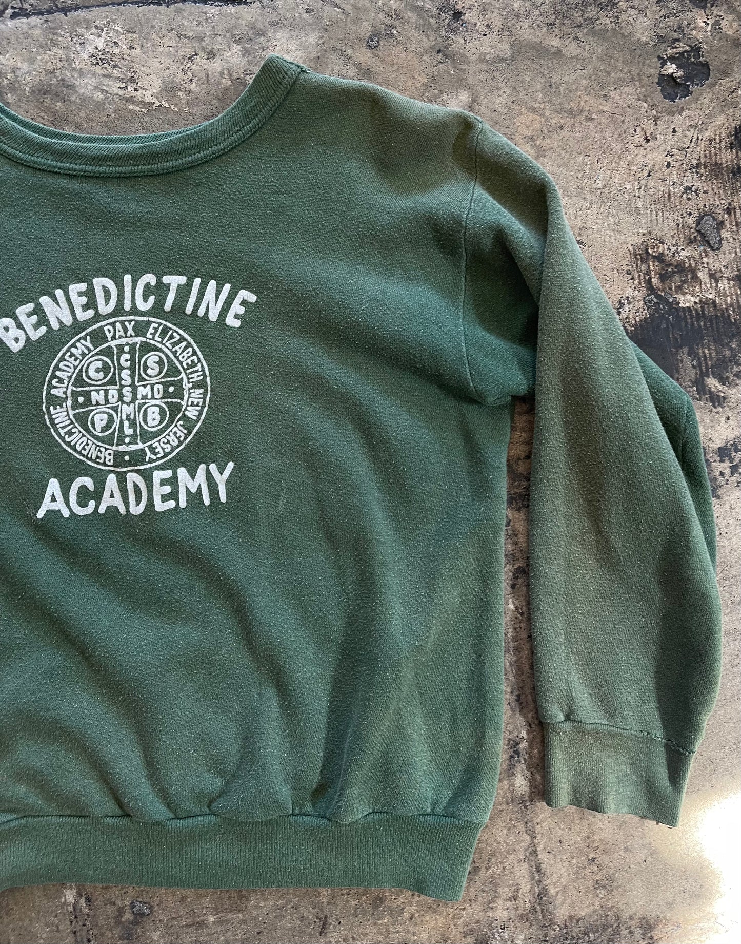 Green Benedictine Academy Crewneck Sweater