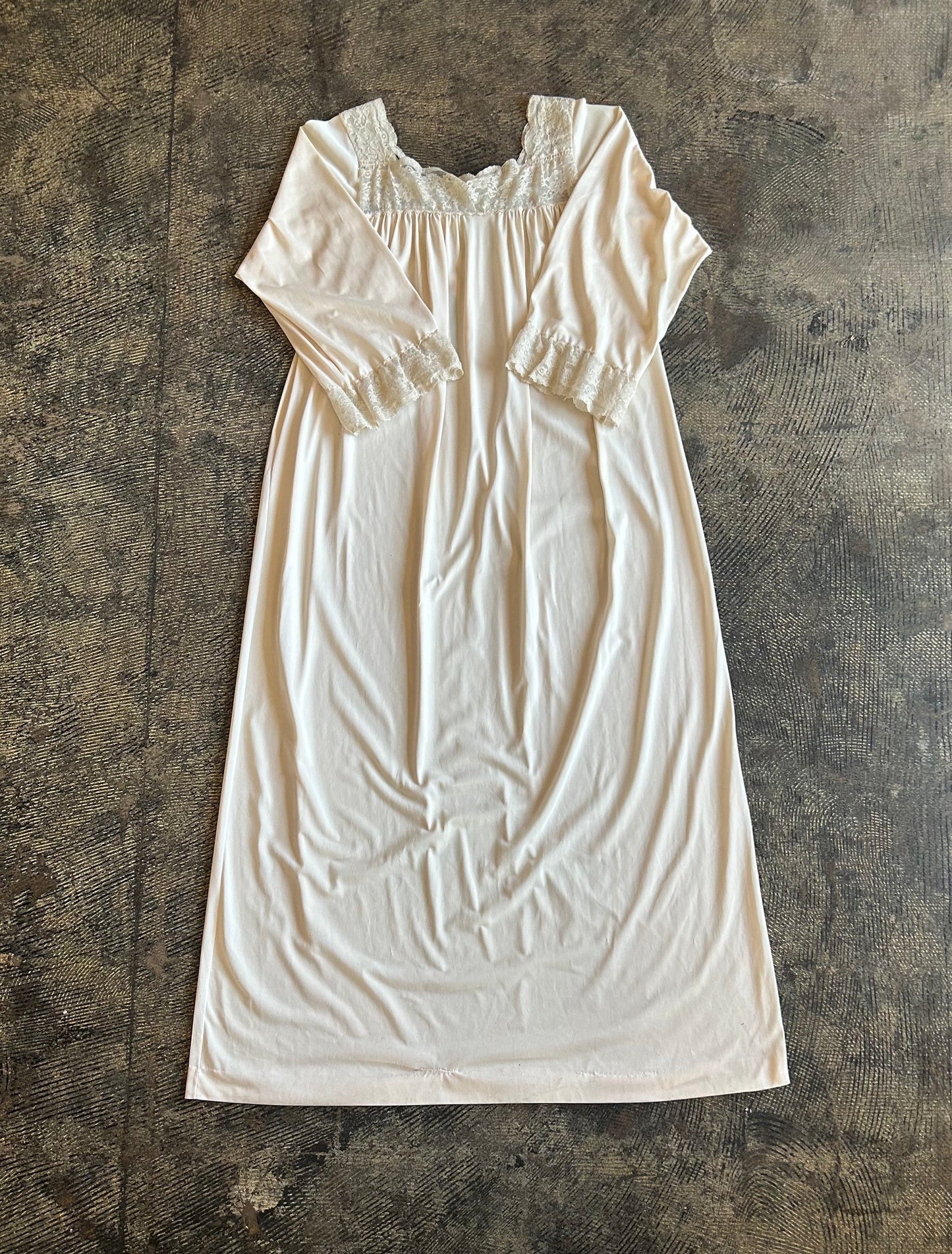 Cream Lace Trim Night Gown