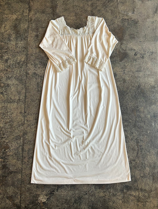 Cream Lace Trim Night Gown