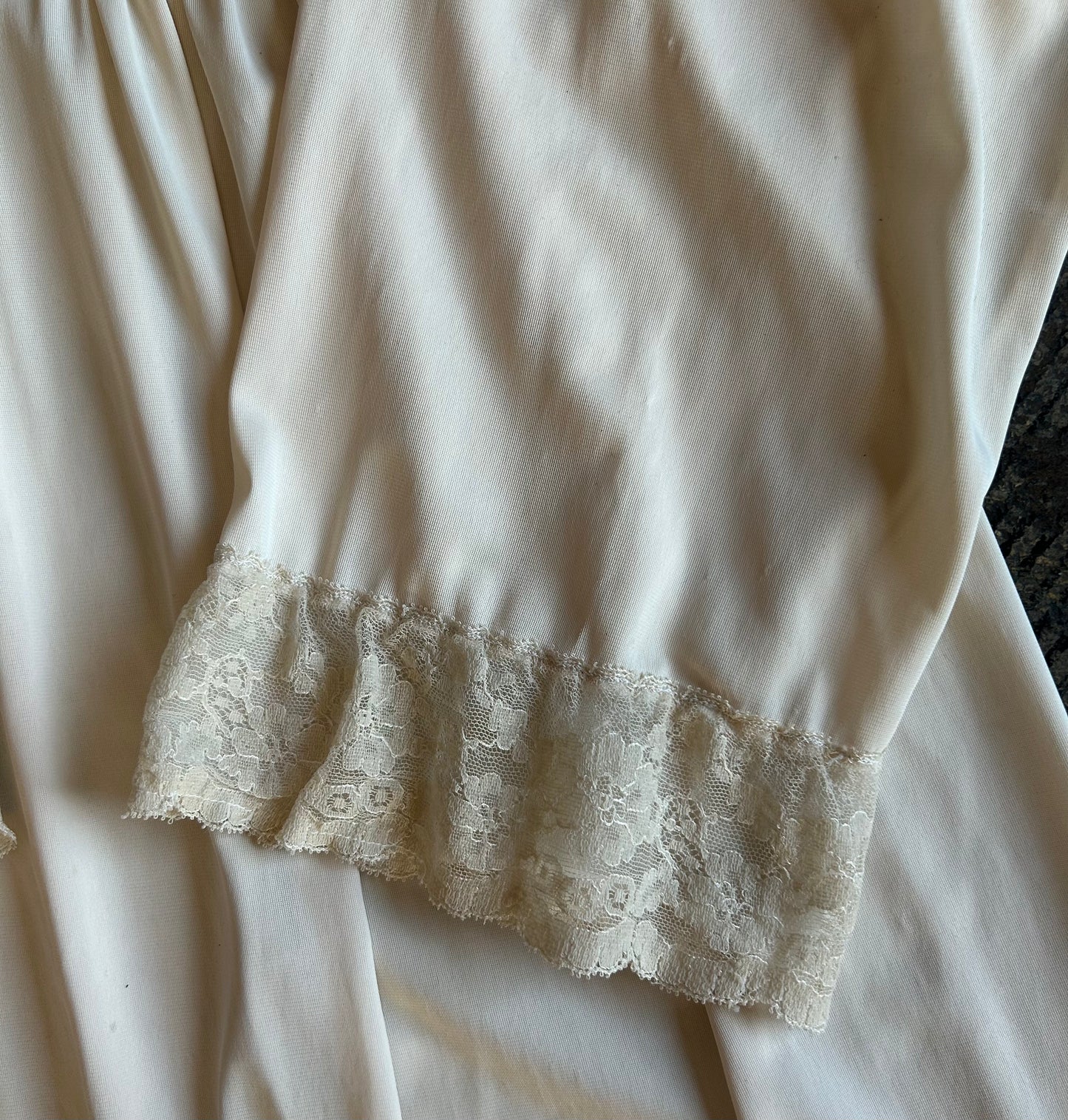 Cream Lace Trim Night Gown