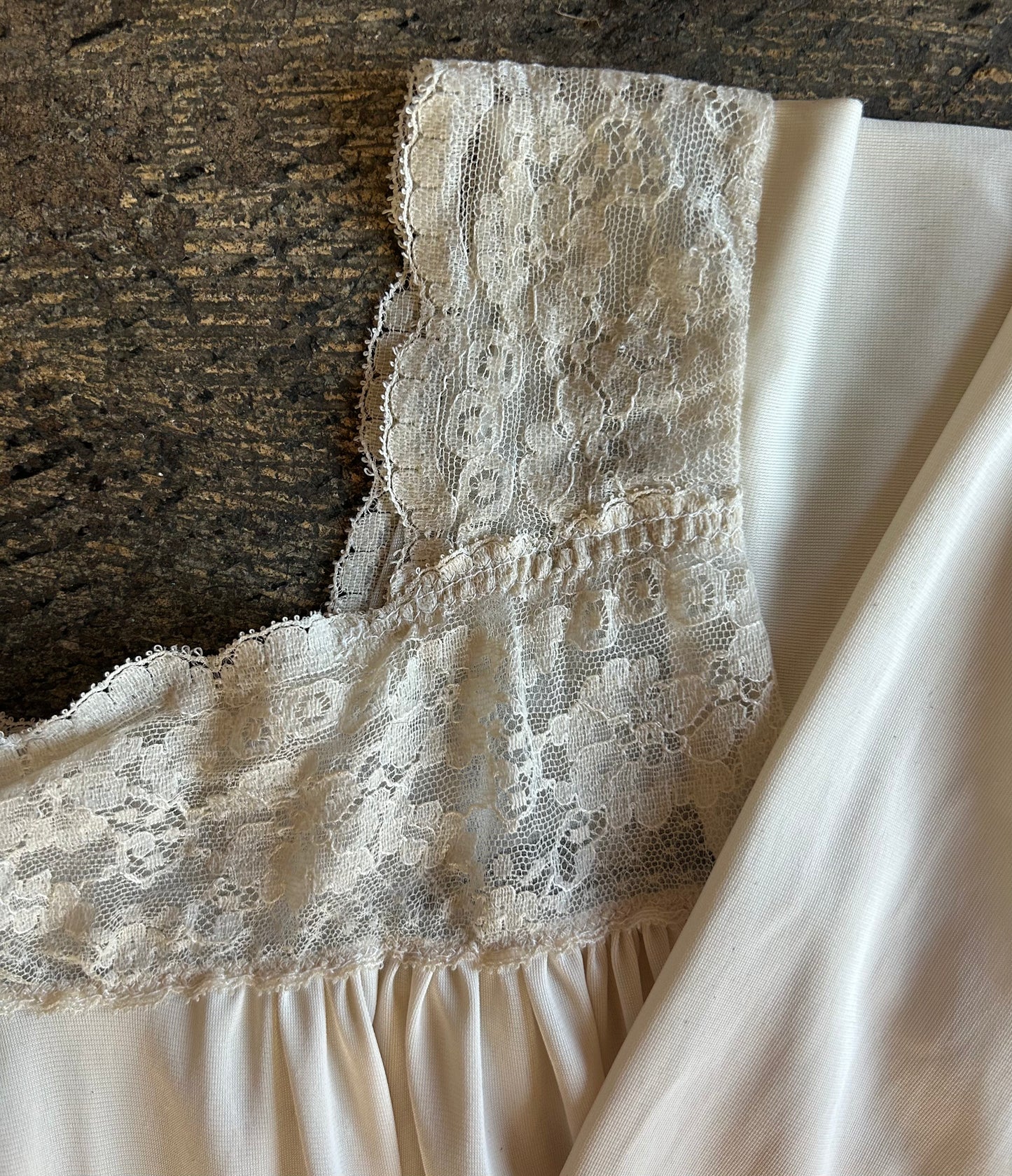 Cream Lace Trim Night Gown