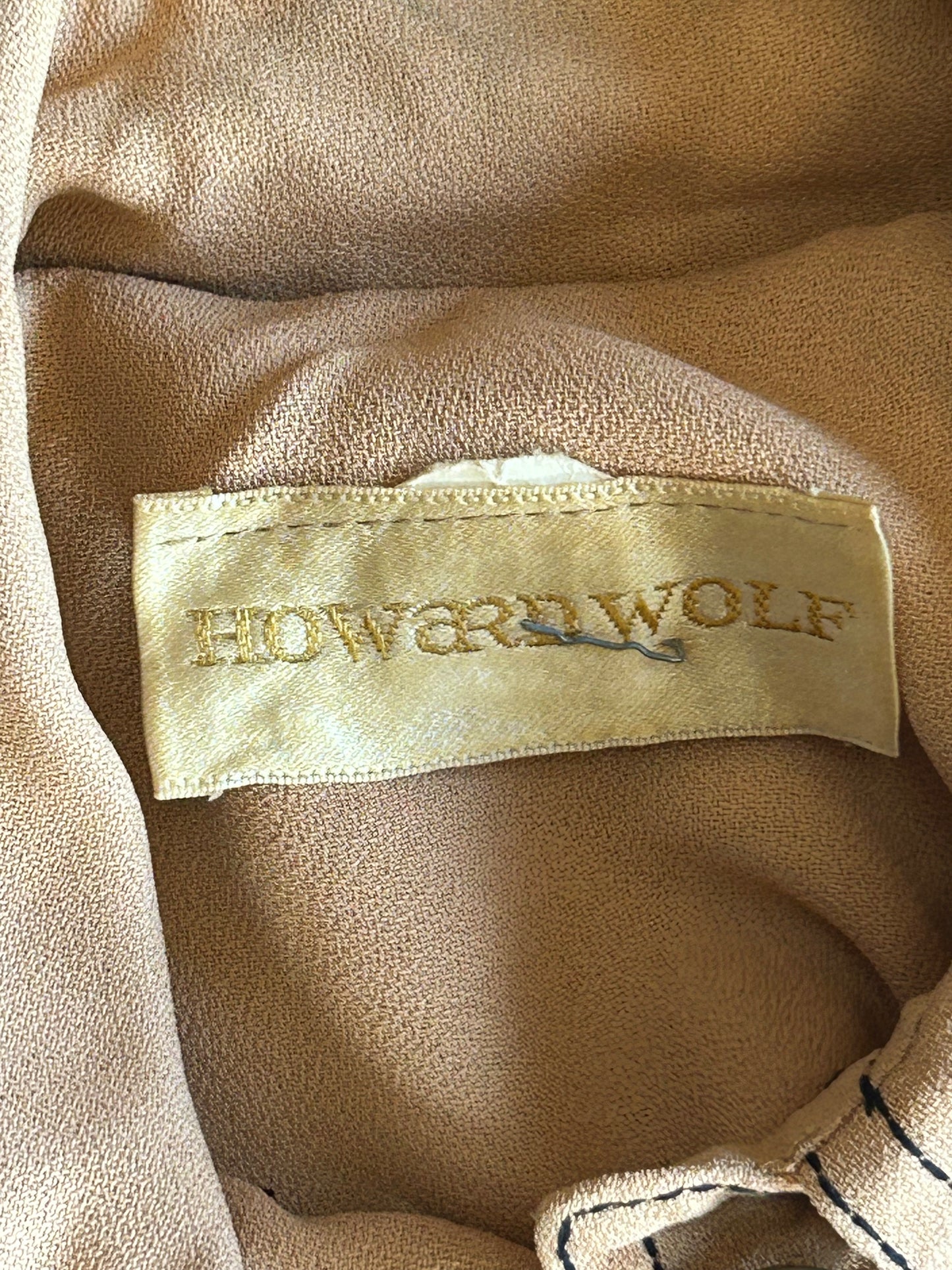 Howard Wolf Tan Patterned Dress + Vest Set