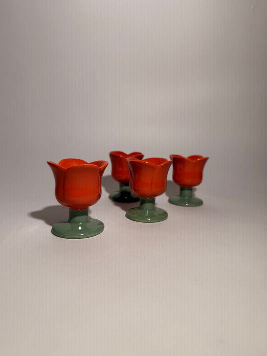 Orange Tulip Egg Holder Set
