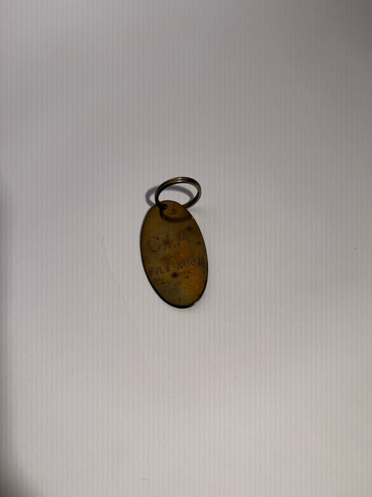 Brass CIA File Room Keychain