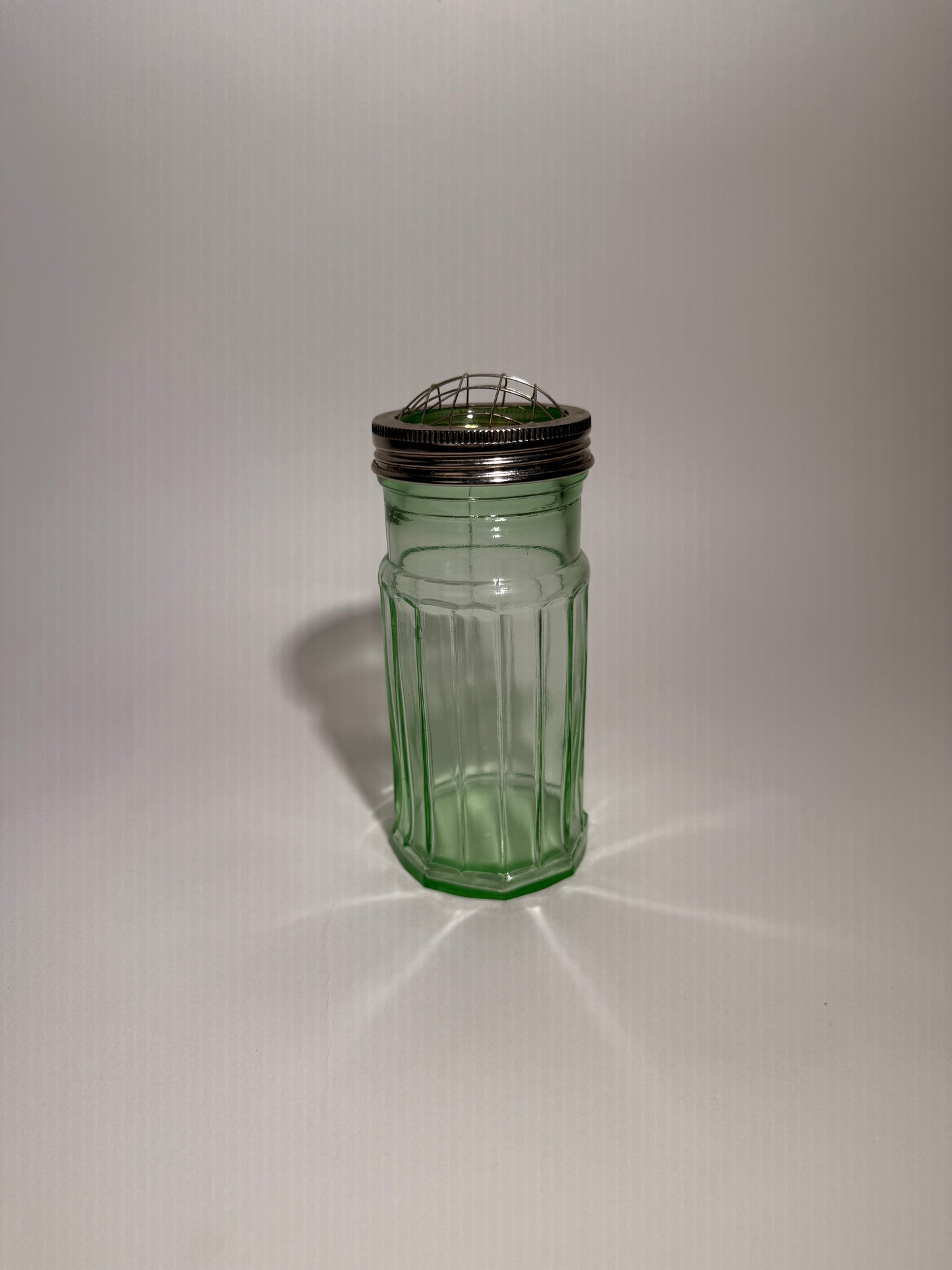 Green Glass Floral Screen Vase