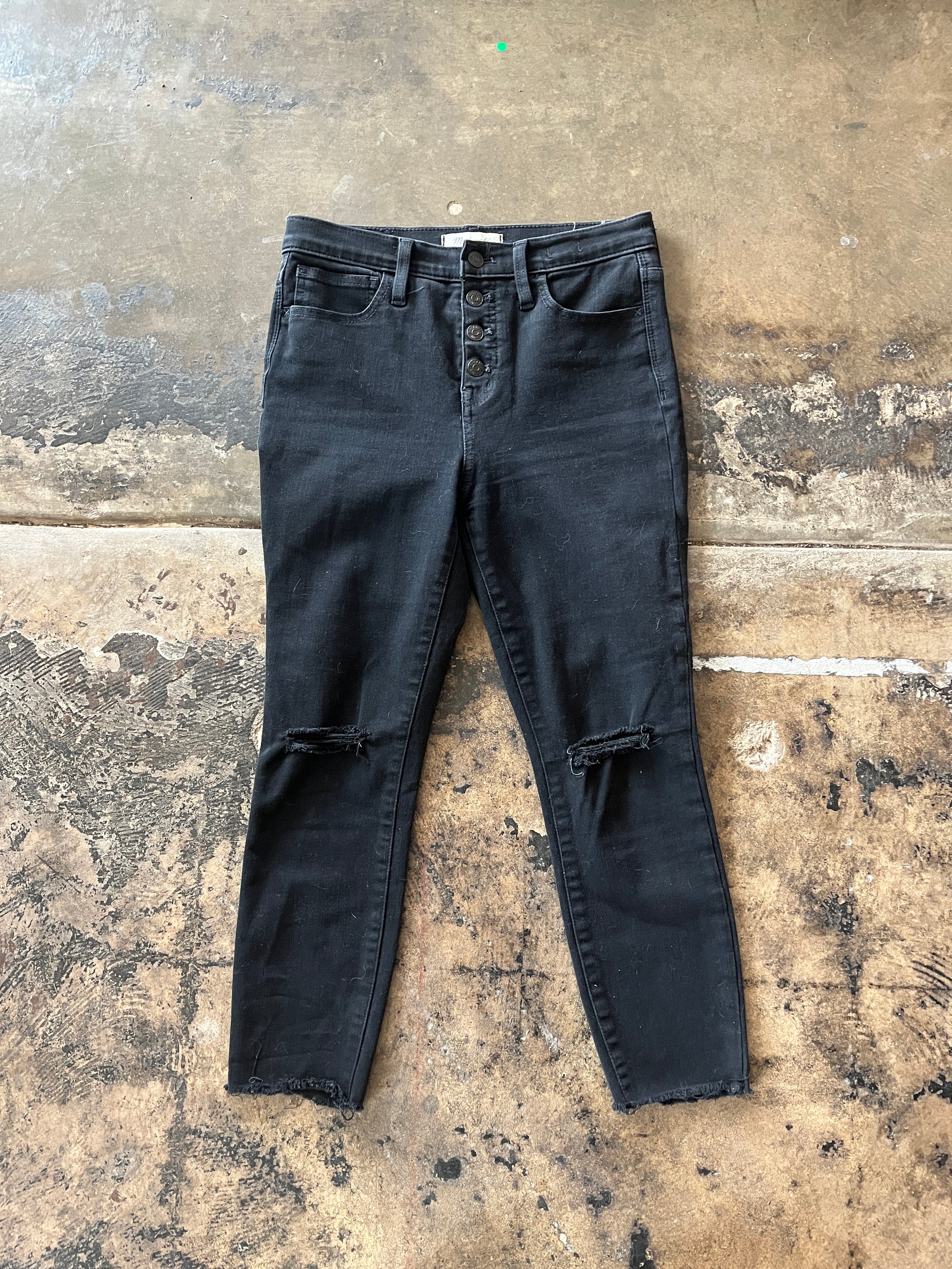 Madewell Distressed Black Skinny Jeans