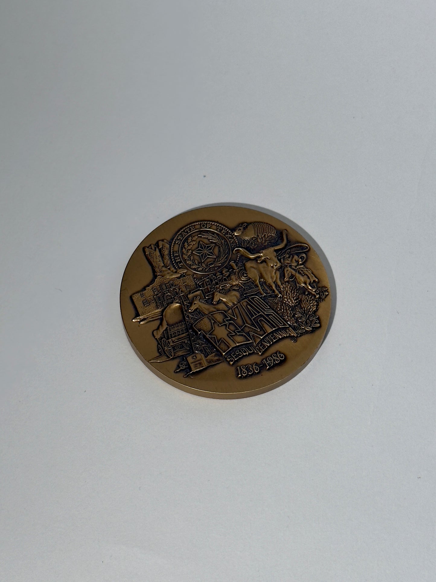 Bronze Borden Texas Sesquicentennial Paper Weight