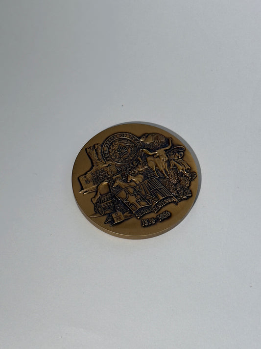 Bronze Borden Texas Sesquicentennial Paper Weight