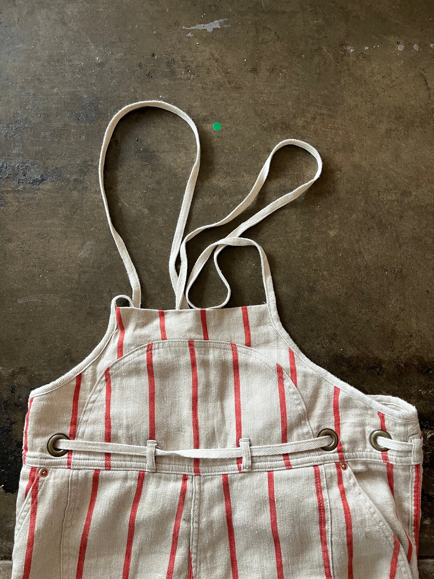 Kapital Striped Overall Linen Jumpsuit