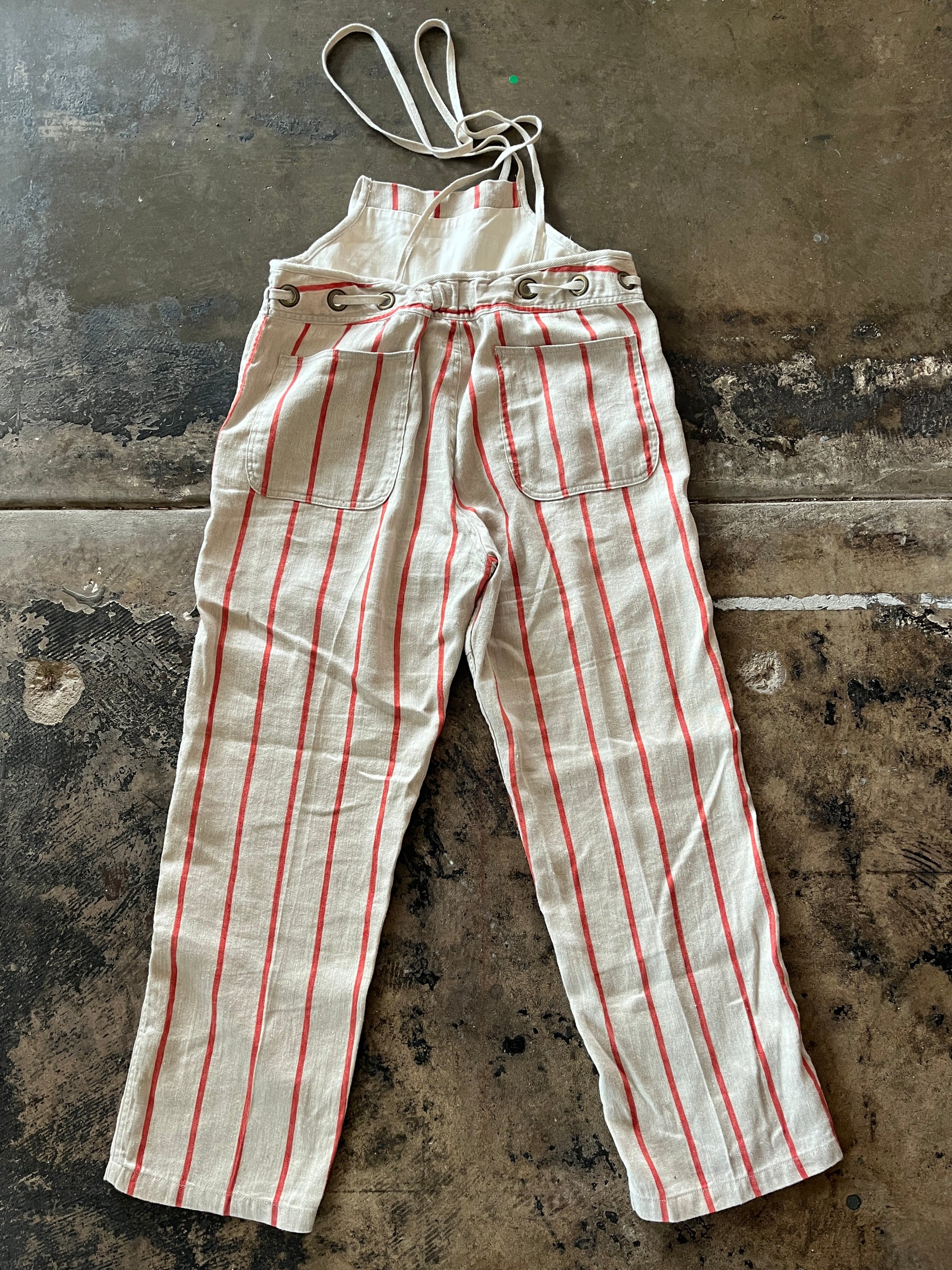 Kapital Striped Overall Linen Jumpsuit