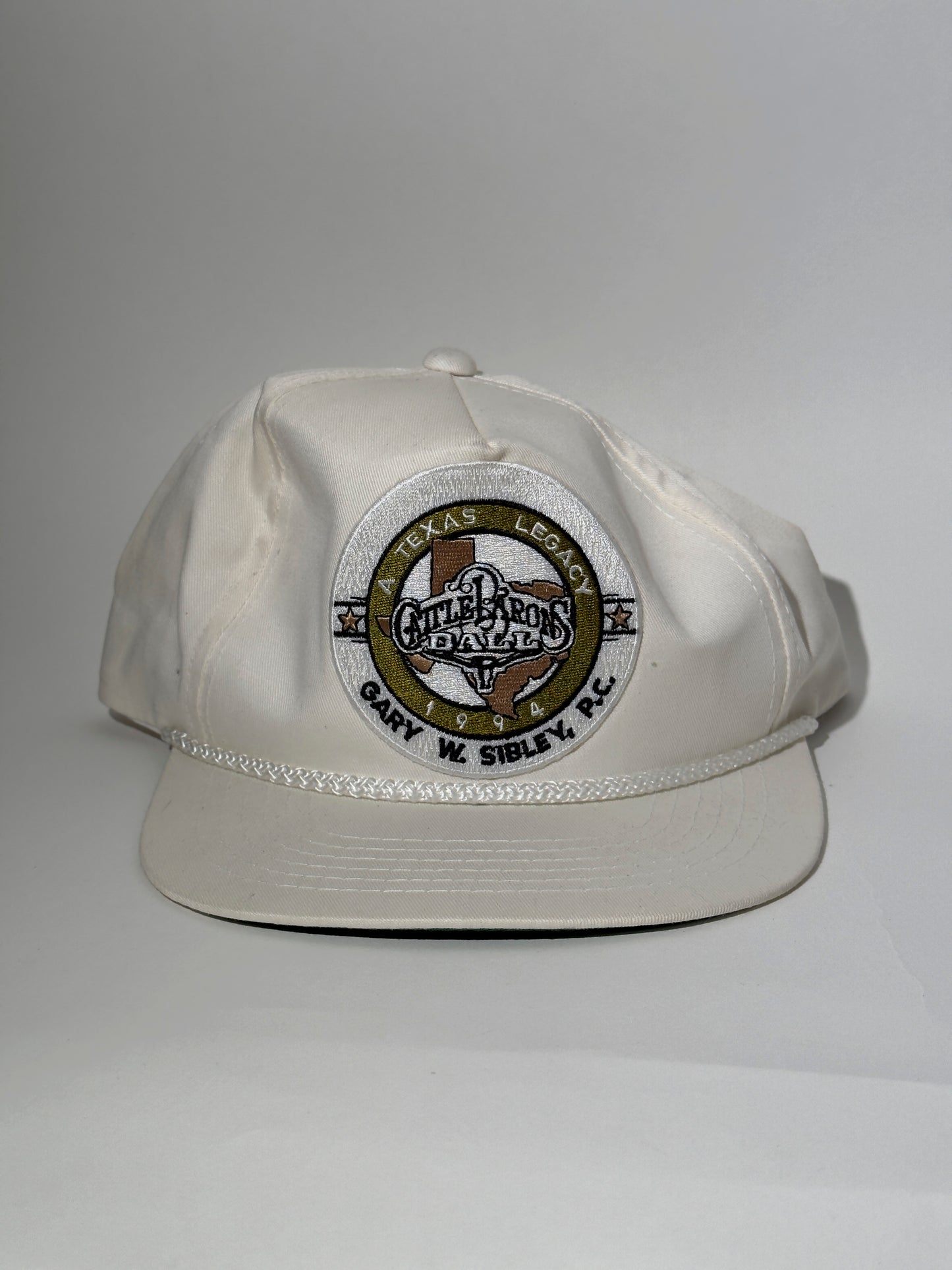 White Cattle Barons Rope Brim Hat