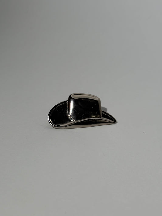 Silver Cowboy Hat Button Cover