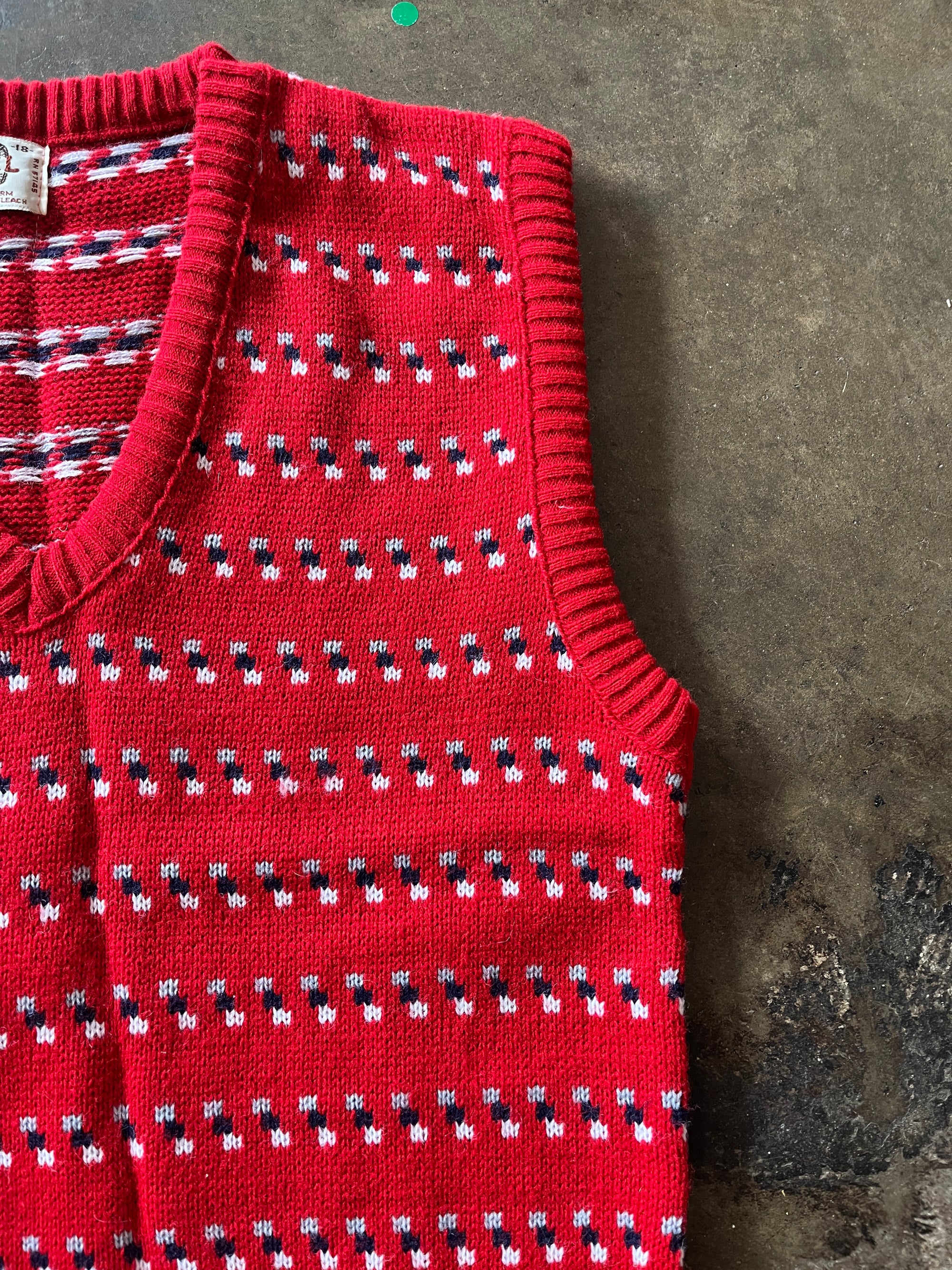 Barrel Red Patterned Sweater Vest