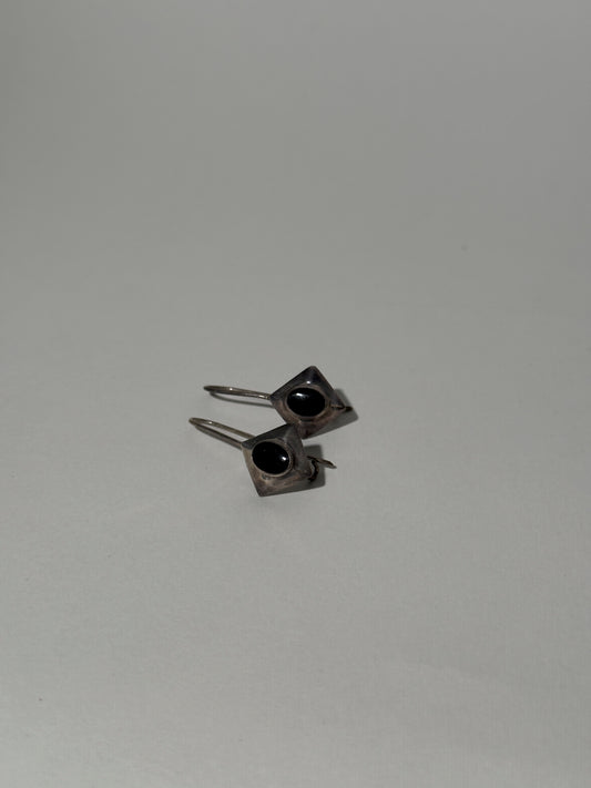 Sterling Silver Onyx Drop Earrings