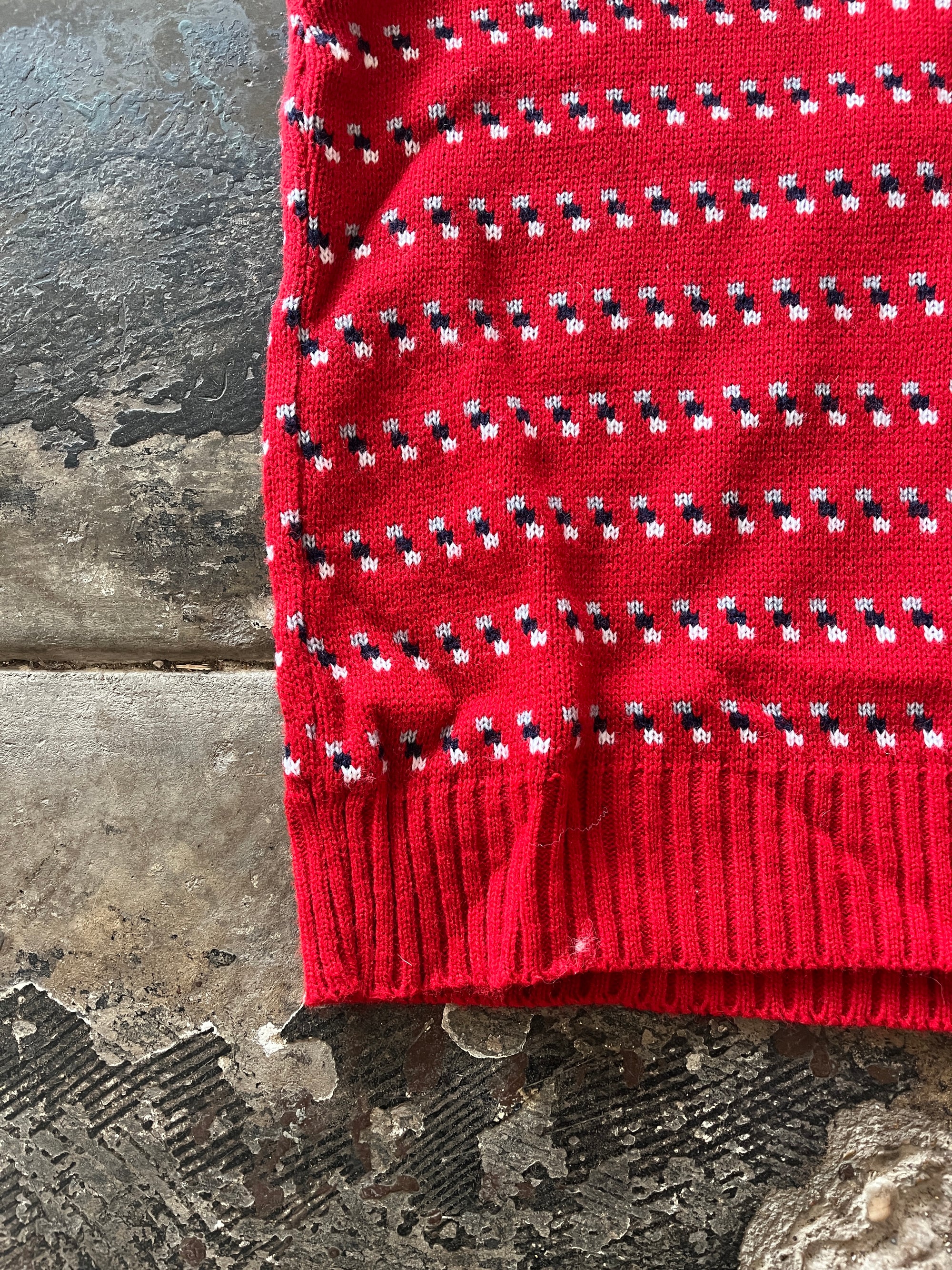 Barrel Red Patterned Sweater Vest